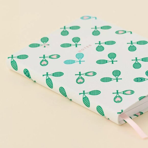 URBAN OUTFITTERS White Green Tennis Rackets Small Pocket Journal Notebook NEW - Picture 2 of 4